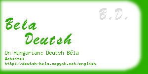 bela deutsh business card