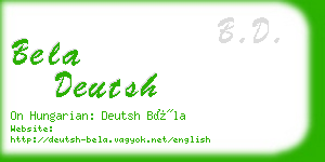 bela deutsh business card